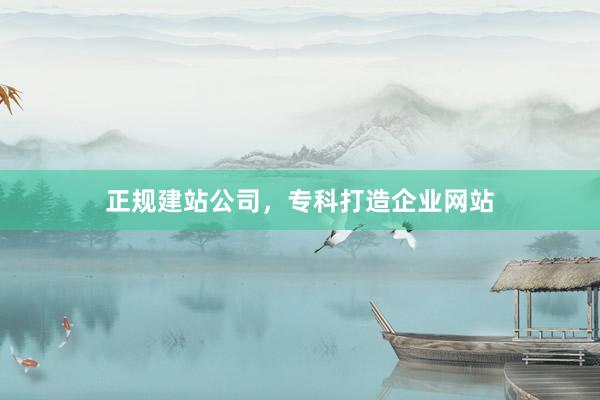 正规建站公司，专科打造企业网站